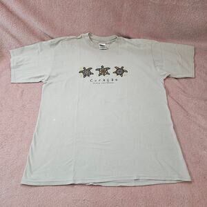 Vintage Tultex Curaçao Dutch Caribbean Turtle Graphic T-Shirt XL